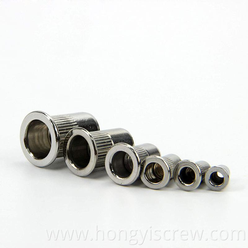 Knurled Open End Rivet Nut With Knurled Body Stainless Steel OEM Stock Support